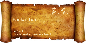 Paska Ida névjegykártya