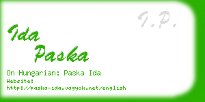 ida paska business card